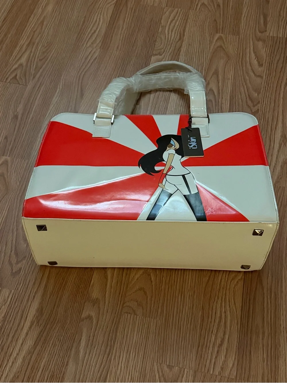 iSkin Silo Ami Laptop Tote Bag NWT Orange & White Fashion Graphic 15”